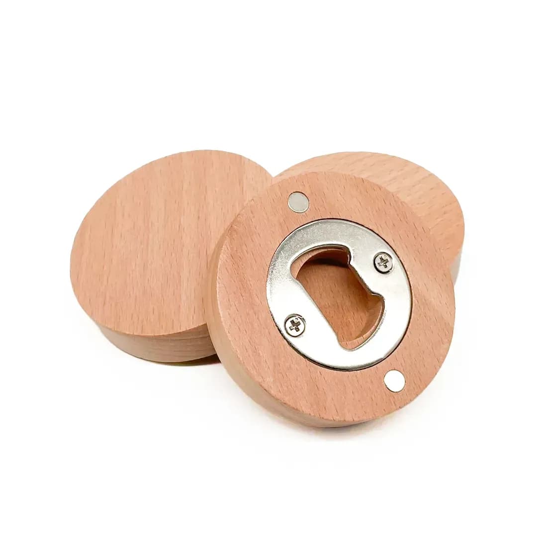 Runde Flaschenöffner aus Holz